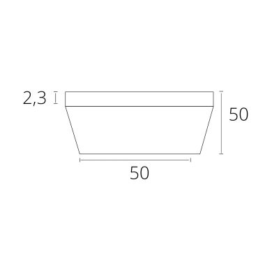 Panel superficie VOLTAIRE 50x50 48W LED 3840lm 4000K 120° C.50xL.50xA.2,3cm Blanco