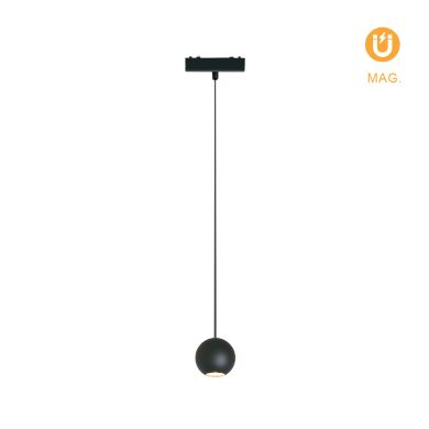 Suspensão para calha magnética PIQUET (2 condutores) 10W LED 550lm 3000K 38° Alt.150xD.7cm preto