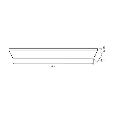 Painel de superfície TOLSTOI 30x60 1x36W LED 2880lm 3000K 120° C.60xL.30xAlt.2,3cm Branco