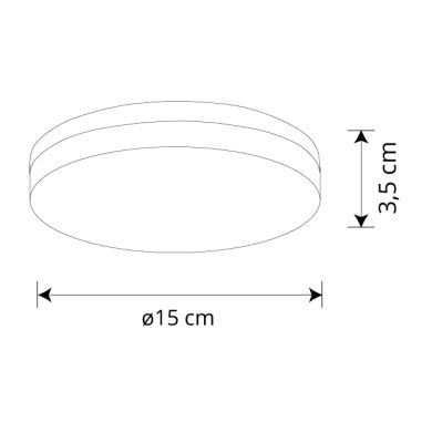 Plafond BERILO 1x18W LED 1620lm 3000K Alt.3,5xD.15cm Branco