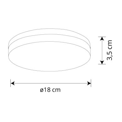 Plafond BERILO 1x24W LED 2160lm 3000K Alt.3,5xD.18cm Branco