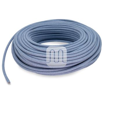 Cable eléctrico cubierto con tela redonda flexible H03VV-F 2x0,75 D.6.8mm azul violeta TO427