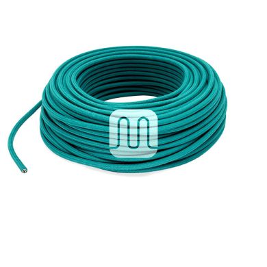 Cable eléctrico cubierto con tela redonda flexible H03VV-F 2x0,75 D.6.8mm verde esmeralda TO429