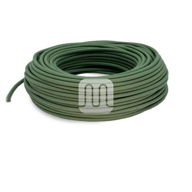 Flexible round fabric covered electrical cable H03VV-F 2x0,75 D.6.8mm light green TO433