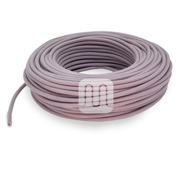 Cable eléctrico cubierto con tela redonda flexible H03VV-F 2x0,75 D.6.8mm lavanda TO435