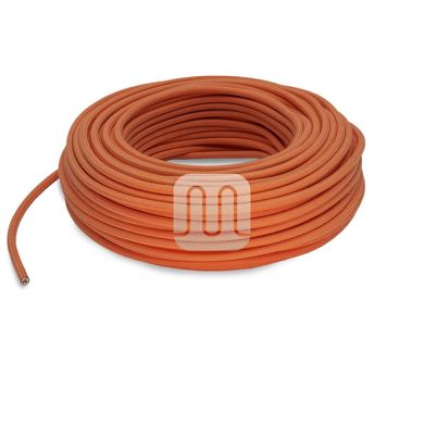 Flexible round fabric covered electrical cable H03VV-F 2x0,75 D.6.8mm tangerine TO439
