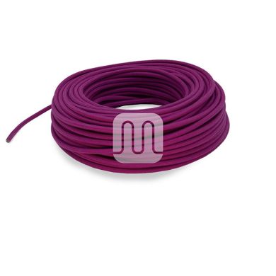 Cable eléctrico cubierto con tela redonda flexible H03VV-F 2x0,75 D.6.8mm lilá oscuro TO442
