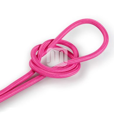 Flexible round fabric covered electrical cable H03VV-F 2x0,75 D.6.2mm fuchsia TO56