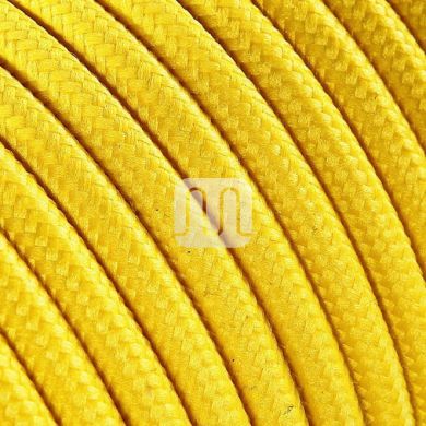 Cabo elétrico redondo flexível revestido a tecido H03VV-F 2x0,75mm2 D.6.2mm, em amarelo TO58