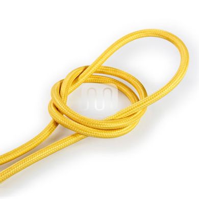 Cable eléctrico cubierto con tela redonda flexible H03VV-F 2x0,75 D.6.2mm amarillo TO58