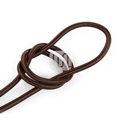 Cable eléctrico cubierto con tela redonda flexible H03VV-F 2x0,75 D.6.2mm marrón TO61