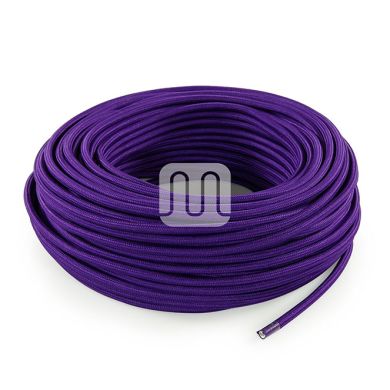 Flexible round fabric covered electrical cable H03VV-F 2x0,75 D.6.2mm violet TO63