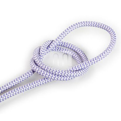 Cable eléctrico cubierto con tela redonda flexible H03VV-F 2x0,75 D.6.2mm blanco/lila TO104