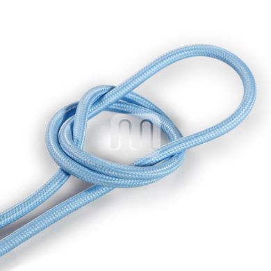 Cable eléctrico cubierto con tela redonda flexible H03VV-F 2x0,75 D.6.2mm azul cielo TO71
