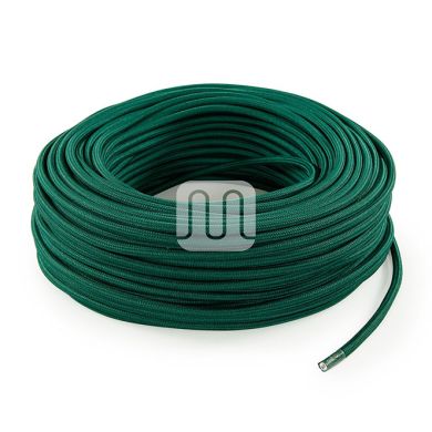Cable eléctrico cubierto con tela redonda flexible H03VV-F 2x0,75 D.6.2mm verde oscuro TO76