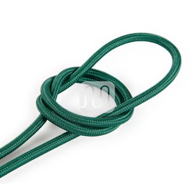 Cable eléctrico cubierto con tela redonda flexible H03VV-F 2x0,75 D.6.2mm verde oscuro TO76