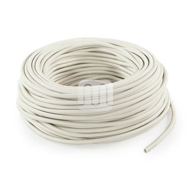 Flexible round fabric covered electrical cable H03VV-F 2x0,75 D.6.2mm cream TO78