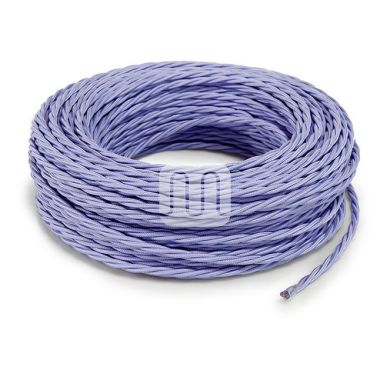 Twisted fabric covered electrical cable H05V2-K FRRTX 2x0,75 D.5.8mm lilac TR4