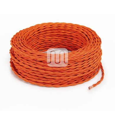 Twisted fabric covered electrical cable H05V2-K FRRTX 2x0,75 D.5.8mm orange TR5