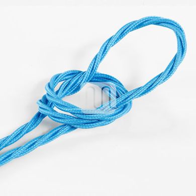Twisted fabric covered electrical cable H05V2-K FRRTX 2x0,75 D.5.8mm turquoise TR9