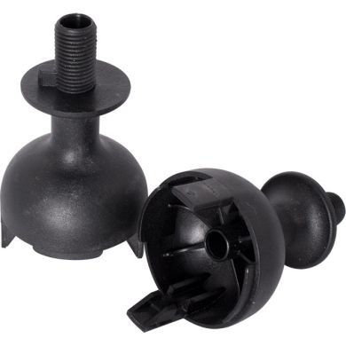 Capa preta para suporte E27 de 2-peças com rosca e travão, Alt.20mm, em resina termoplástica