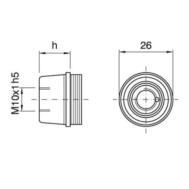 Capuchón blanco en baquelita p/portalámparas E14 de 3p c/racor metalico M10 y tornillo antirotacion