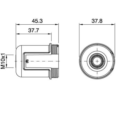 Capa branca p/suporte E27 3-pc porca met. M10, paraf. anti-rot., Terra p/interrup., resina termopl.