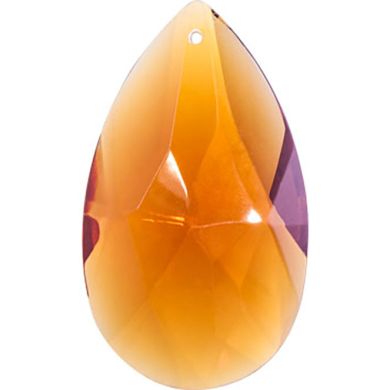 Ameixa de cristal 6,3x3,7cm 1 furo ambar