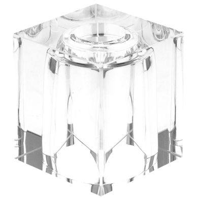 Cubo LUFUBU de vidro transparente C.5XL.5xAlt.6cm, furo de 22mm