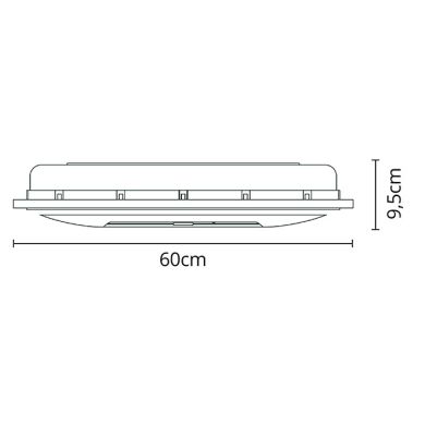 Ventilador empotrable AC PANEL blanco, 6 aspas, 66W LED 3000-6000K, 60x60xAl.9,5cm