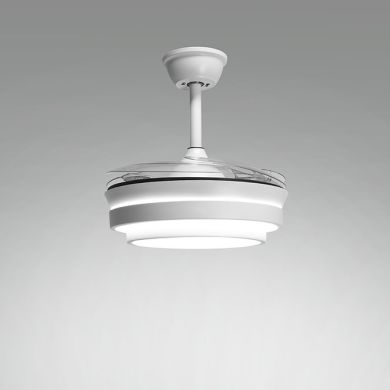 Ceiling fan DC SELENE MINI white, 4 retractable blades, 48W LED 3000|4000|6000K, H.35xD.91/40cm