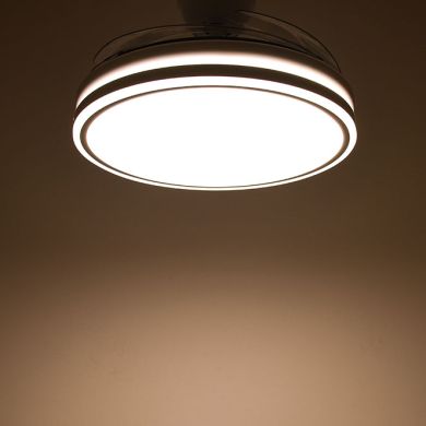 Ventoinha de tecto ASGARD preta, 4 palas retráteis, 72W LED 3000|4000|6000K, Alt.35xD.108/50cm