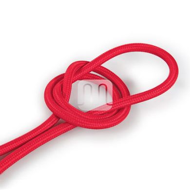 Cable eléctrico cubierto con tela redonda flexible H03VV-F 2x0,75 D.6.2mm rojo TO57