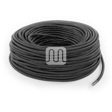 Cable eléctrico cubierto con tela redonda flexible H03VV-F 2x0,75 D.6.2mm gris TO455