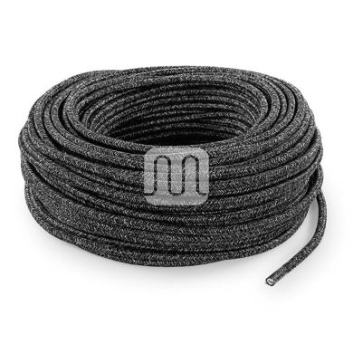 Cable eléctrico cubierto con tela redonda flexible H03VV-F 2x0,75 D.6.8mm gris oscuro TO403
