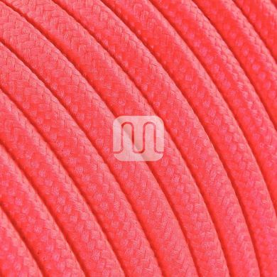 Flexible round fabric covered electrical cable H03VV-F 2x0,75 D.6.2mm fluo fuchsia TO81