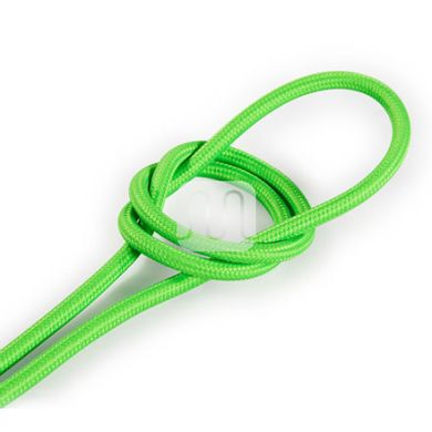 Cable eléctrico cubierto con tela redonda flexible H03VV-F 2x0,75 D.6.2mm verde fluorescente TO67