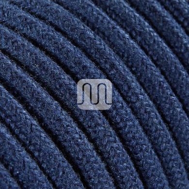 Cable eléctrico cubierto con tela redonda flexible H03VV-F 2x0,75 D.6.8mm azul jeans TO410