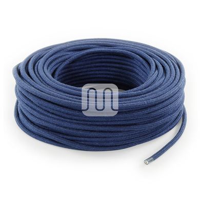 Flexible round fabric covered electrical cable H03VV-F 2x0,75 D.6.8mm jeans TO410