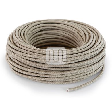 Flexible round fabric covered electrical cable H03VV-F 2x0,75 D.6.8mm sand TO411