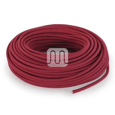 Cable eléctrico cubierto con tela redonda flexible H03VV-F 2x0,75 D.6.8mm rojo cereza TO422