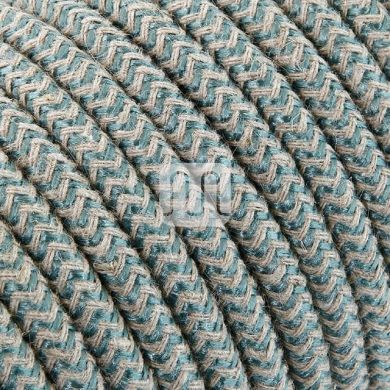 Flexible round fabric covered electrical cable H03VV-F 2x0,75 D.6.8mm sand sage TO451