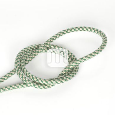 Cable eléctrico cubierto con tela redonda flexible H03VV-F 2x0,75 D.6.8mm verde/arena TO552