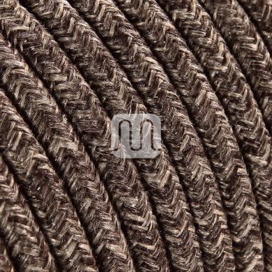 Flexible round fabric covered electrical cable H03VV-F 3x0,75 D.7.0mm canvas brown TO404