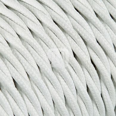 Twisted fabric covered electrical cable H05V2-K FRRTX 2x0,75 D.5.8mm white TR3