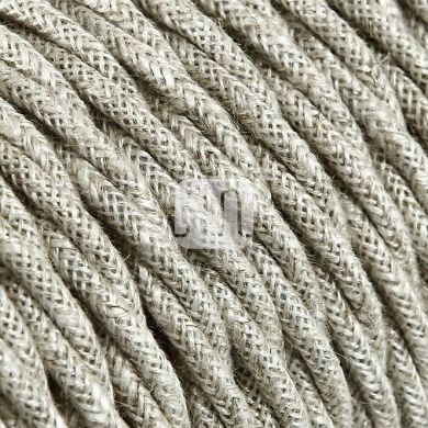 Twisted fabric covered electrical cable H05V2-K FRRTX 3x0,75 D.7.0mm canvas beige TR401