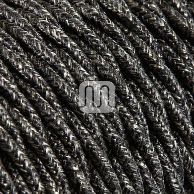 Cable eléctrico H05V2-K cubierto con tela torcida FRRTX 3x0,75 D.7.0mm gris oscuro TR403