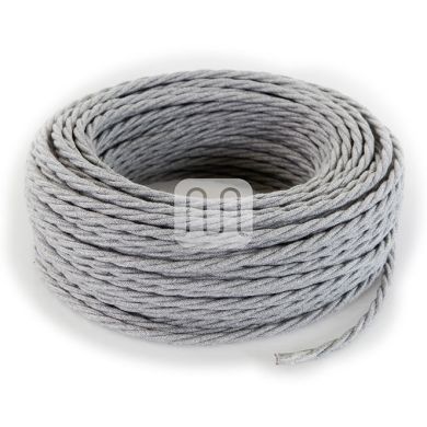 Twisted fabric covered electrical cable H05V2-K FRRTX 3x0,75 D.7.0mm grey TR413