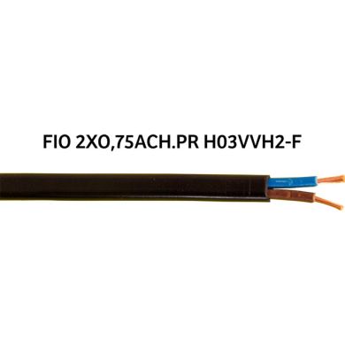 Cable plano H03VVH2-F (FVVD) 2x0,75mm2 negro