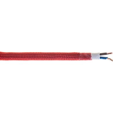 Red fabric covered electrical flat cable H03VVH2-F 2x0,75mm² (Coil 200m)